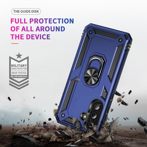 Удароустойчив гръб Ring Holder Kickstand за Samsung Galaxy A37 5G, Син