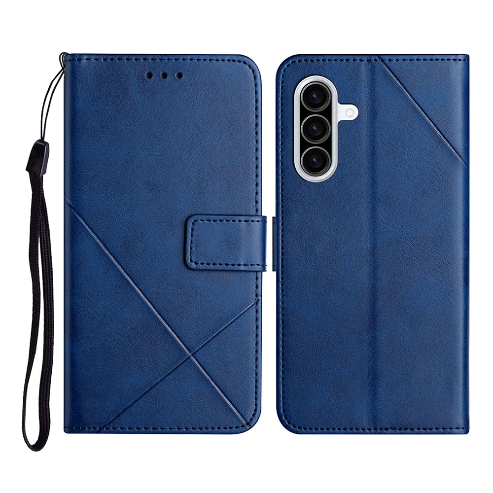 Калъф Тефтер Line Pattern Wallet за Samsung Galaxy A37 5G, Син