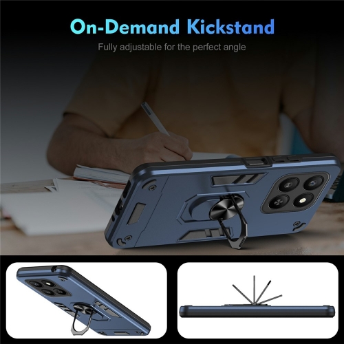 Удароустойчив гръб Ring Holder Kickstand за Honor 400 Smart 5G / X7d 4G, Син