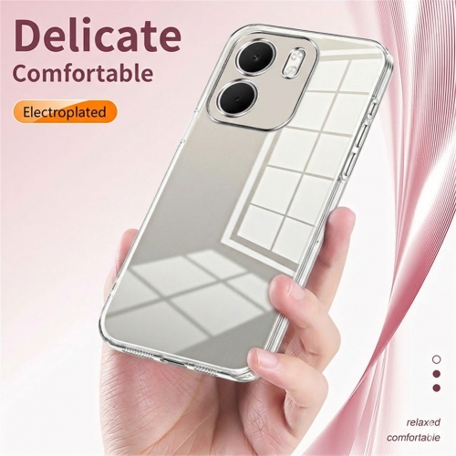 Силиконов калъф Electroplating Frame Soft TPU за Oppo A5x 5G, прозрачен