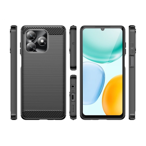 Силиконов Калъф Techsuit Carbon Fibre Brushed за Honor X5c 4G / X5c Plus 4G, Черен