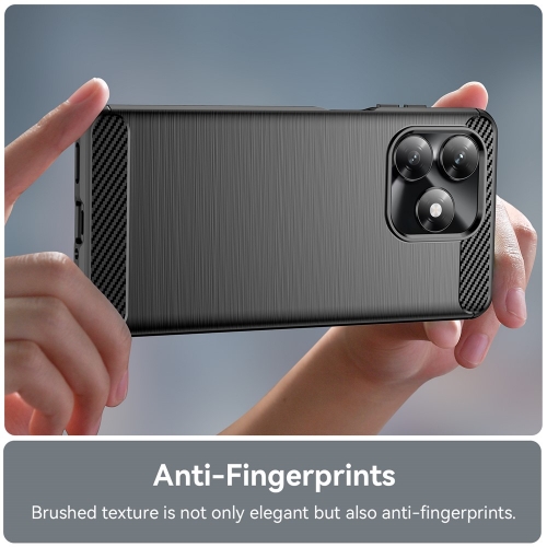 Силиконов Калъф Techsuit Carbon Fibre Brushed за Honor X5c 4G / X5c Plus 4G, Черен