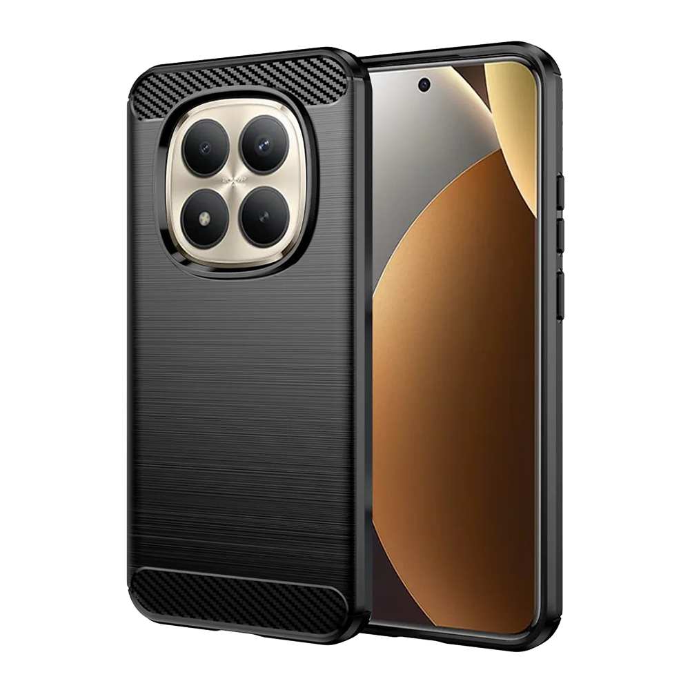 Силиконов Калъф Techsuit Carbon Fibre Brushed за Xiaomi Redmi Note 15 Pro 5G, Черен