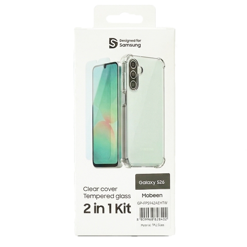 Калъф Mobeen Clear Cover + Tempered Glass за Samsung Galaxy S26, GP-FPS948AE, прозрачен