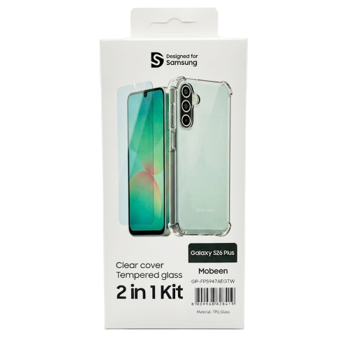 Калъф Mobeen Clear Cover + Tempered Glass за Samsung Galaxy S26 Plus, GP-FPS947AE, прозрачен