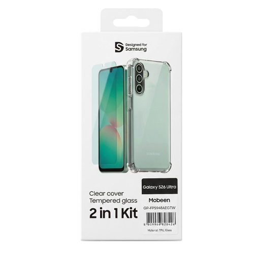 Калъф  Mobeen Clear Cover + Tempered Glass за Samsung Galaxy S26 Ultra, GP-FPS948AE, прозрачен