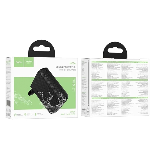 Преносима колонка HOCO HC34, Wireless, Waterproof, 5W, Bluetooth 5.4, Черен