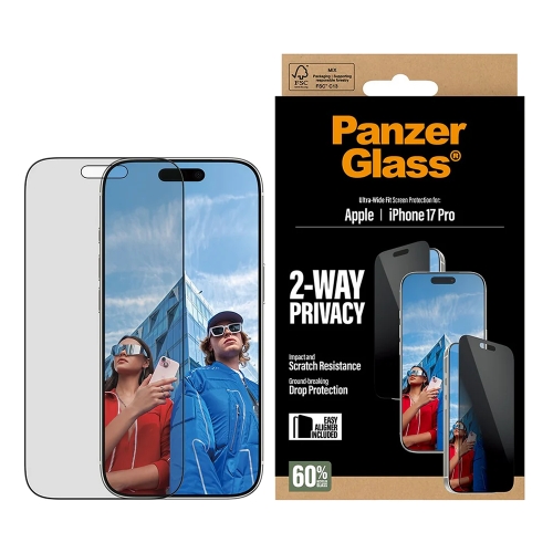 Стъклен Протектор PanzerGlass Privacy Ultra-Wide Fit за iPhone 17 Pro, прозрачен