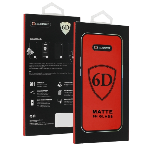 Стъклен протектор 6D Matt Pro Full Glue за Iphone 16, черен