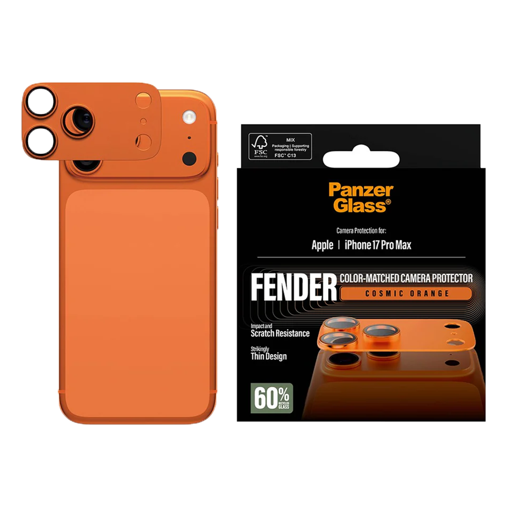 Стъклен протектор за камера PanzerGlass Hoops FENDER CLP за iPhone 17 Pro Max, оранжев