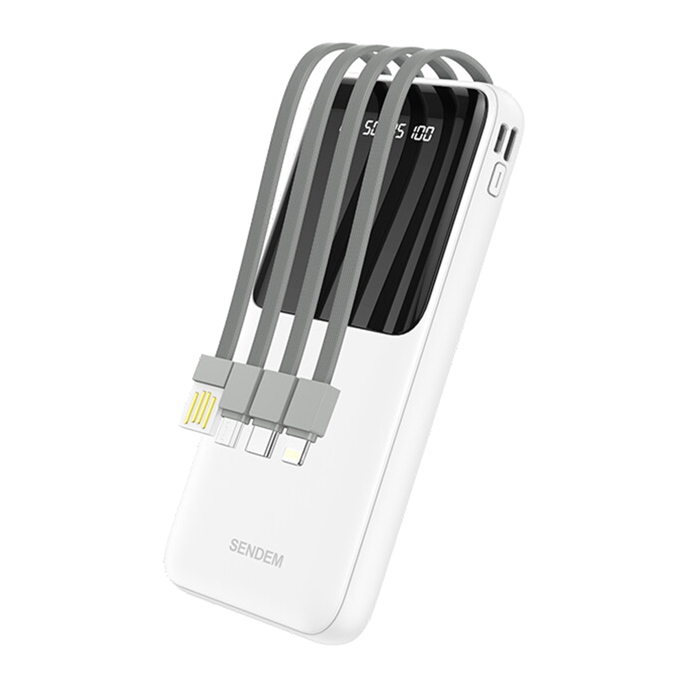 Външна батерия Sendem P19, 10 000mAh, Multi-Function, бял