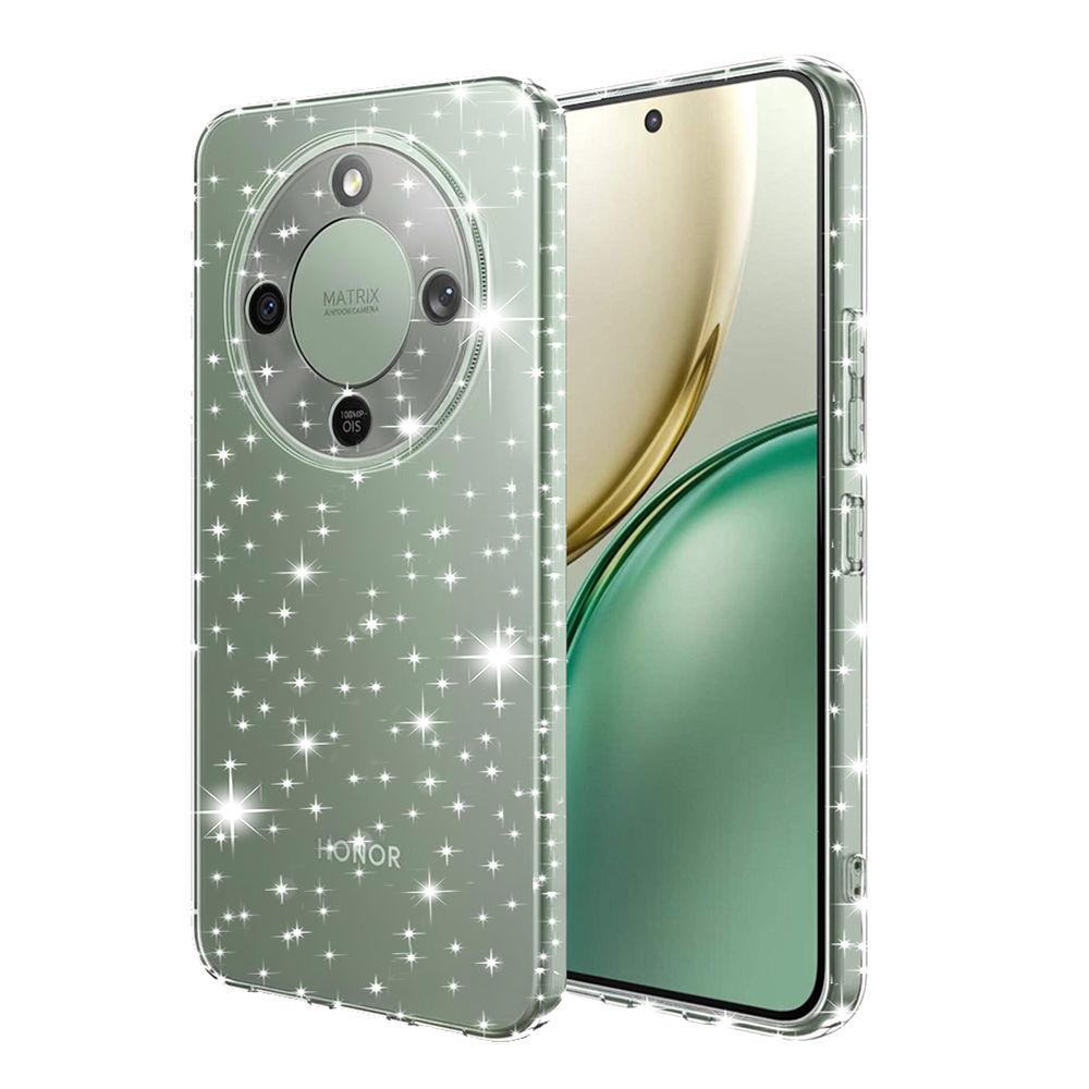Калъф Гръб Techsuit SparkleSkin за Honor Magic8 Lite, прозрачен-брокат