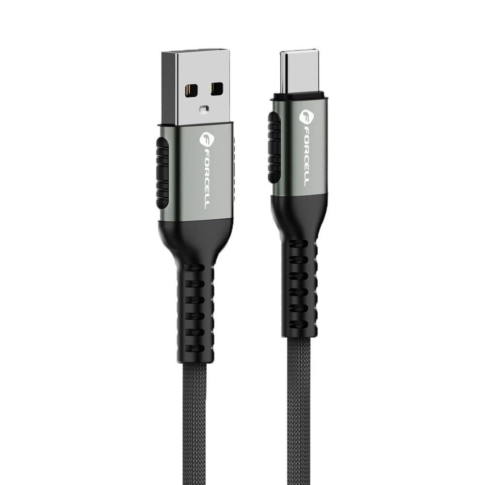Кабел Forcell F-Energy C256, USB-A към Type- C, QC4.0 PD, 3A, 66W, 2m, черен