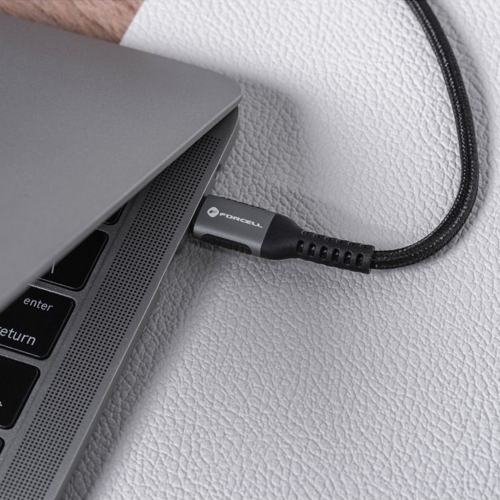 Кабел Forcell F-Energy C256, USB-A към Type-C, QC4.0 PD, 3A, 66W, 3m, черен