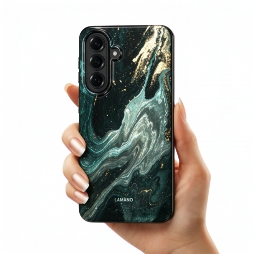 Калъф Tech-Protect Lamano MagSF за Samsung Galaxy A57 5G, зелен мрамор
