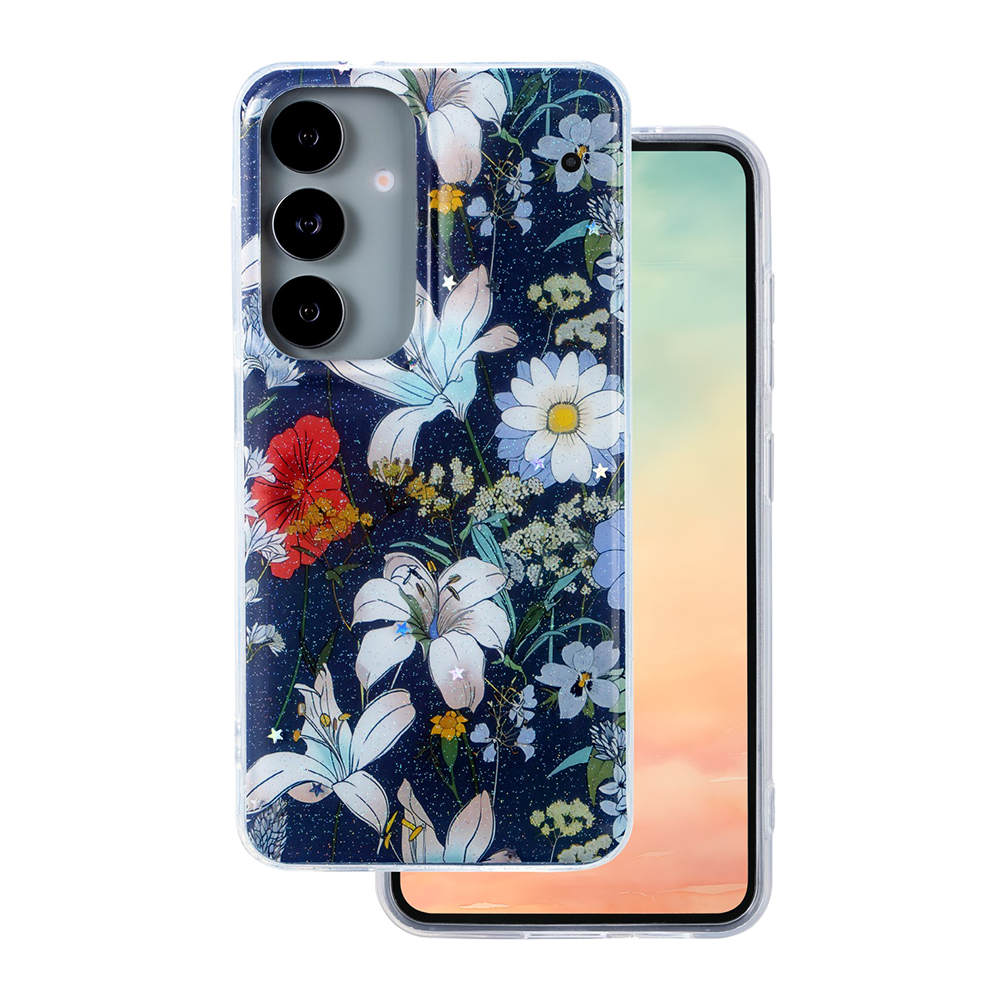Силиконов калъф Glow Glam за Samsung Galaxy S25, син