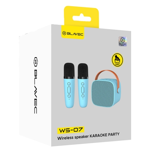 Преносима колонка Blavec Bluetooth WS-07 Karaoke Party ,5W, 2 microfone, син