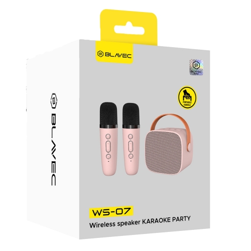 Преносима колонка Blavec Bluetooth WS-07 Karaoke Party ,5W, 2 microfone, розов