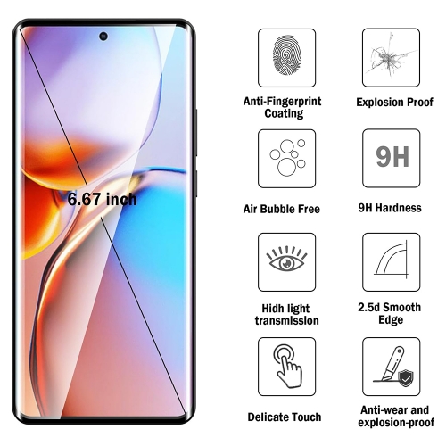Стъклен протектор HD Full за Motorola Signature 5G / Moto X70 Air Pro 5G, черен