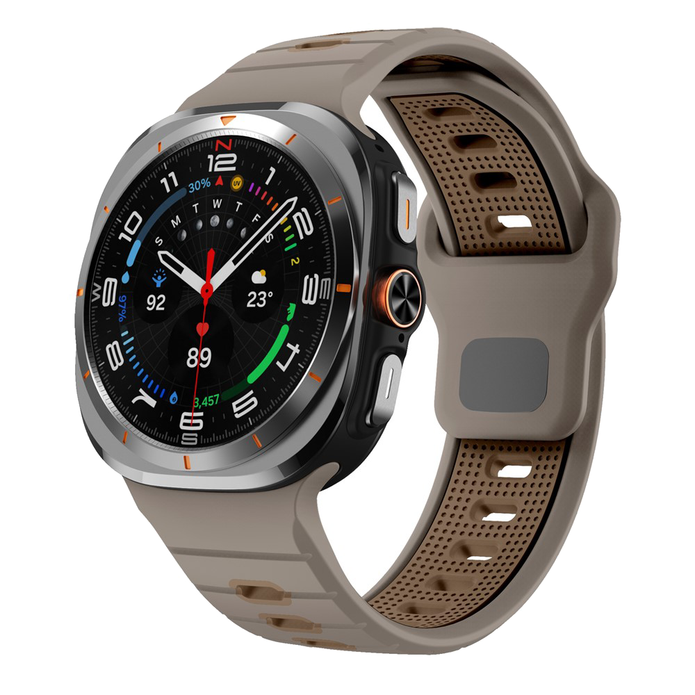 Силиконова каишка Band за Samsung Galaxy Watch Ultra 47mm, кафяв-бежов