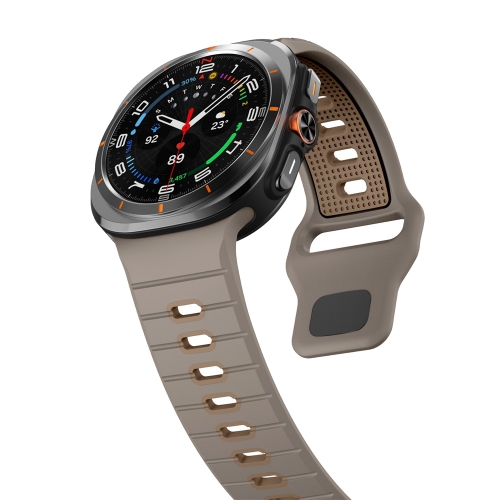 Силиконова каишка Band за Samsung Galaxy Watch Ultra 47mm, кафяв-бежов
