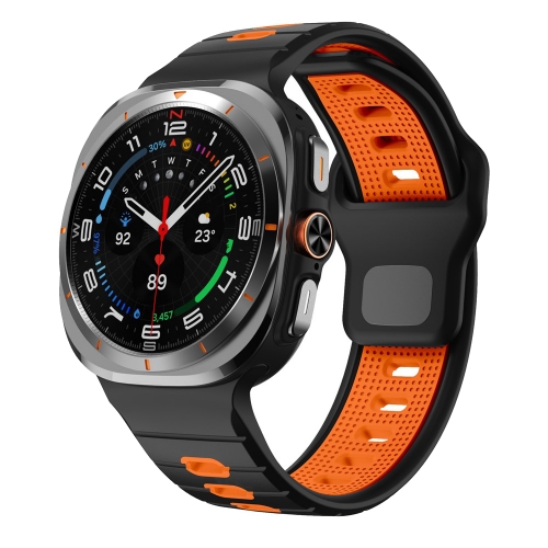 Силиконова каишка Band за Samsung Galaxy Watch Ultra 47mm, оранжев-черен