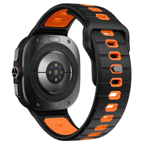 Силиконова каишка Band за Samsung Galaxy Watch Ultra 47mm, оранжев-черен