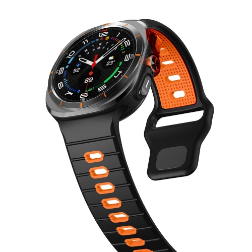 Силиконова каишка Band за Samsung Galaxy Watch Ultra 47mm, оранжев-черен