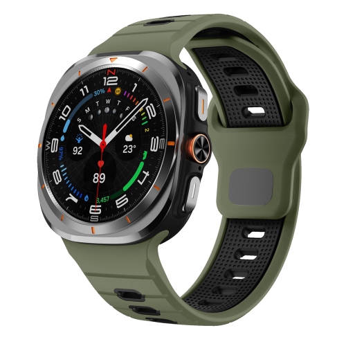 Силиконова каишка Band за Samsung Galaxy Watch Ultra 47mm, зелен-черен