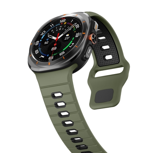Силиконова каишка Band за Samsung Galaxy Watch Ultra 47mm, зелен-черен