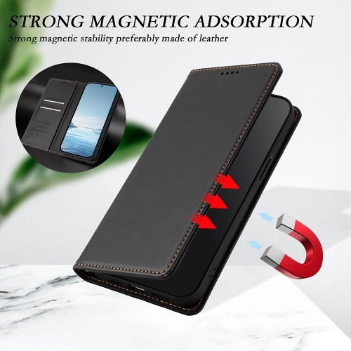 Калъф тефтер Leather Wallet Stand за Motorola Edge 70 Fusion+ 5G / Edge 70 Fusion 5G, черен