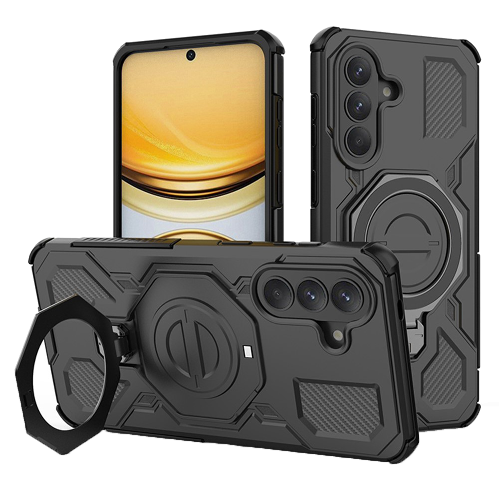 Удароустойчив калъф Rotating Metal Kickstand за Samsung Galaxy A57 5G, черен