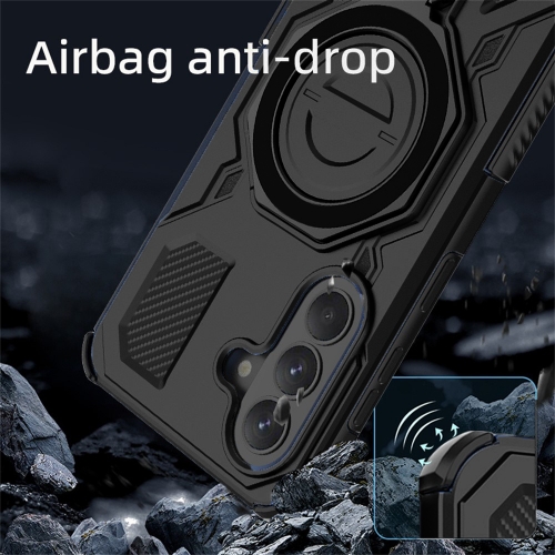 Удароустойчив калъф Rotating Metal Kickstand за Samsung Galaxy A57 5G, черен