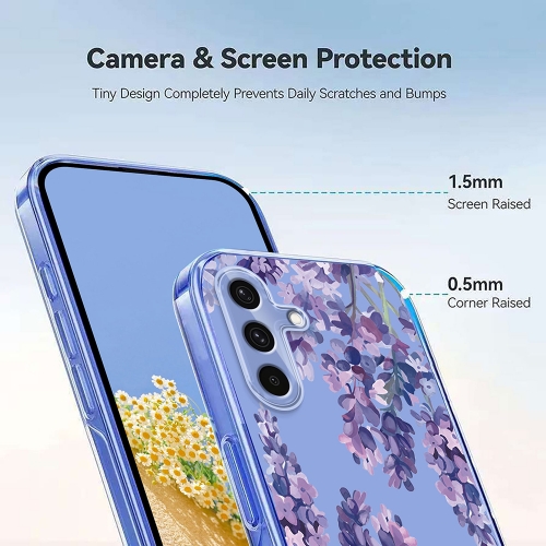 Силиконов калъф Pattern Printing за Samsung Galaxy A57 5G, лилави цветя