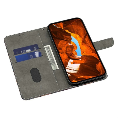 Калъф тефтер Pattern Printing за Samsung Galaxy A57 5G, черен-син