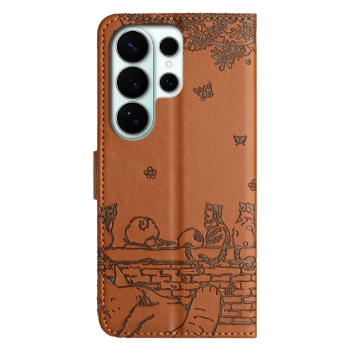 Калъф тефтер Wrist Strap за Samsung Galaxy S26 Ultra, кафяв