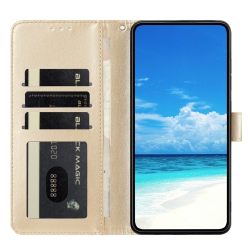 Калъф тефтер PU Leather за Samsung Galaxy S26 Plus, златен