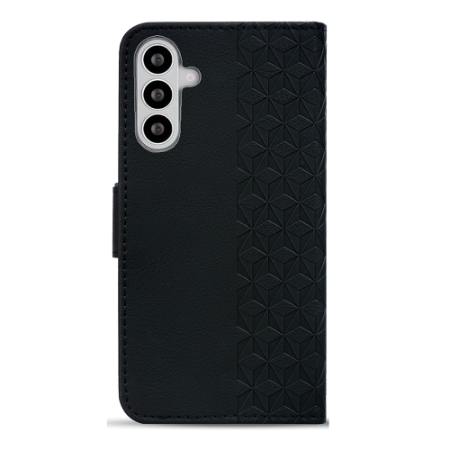 Калъф тефтер Leather Wallet Rhombus за Samsung Galaxy S26 Plus, черен
