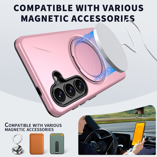 Силиконов калъф Kickstand Magnetic за Samsung Galaxy S26 Plus, розов