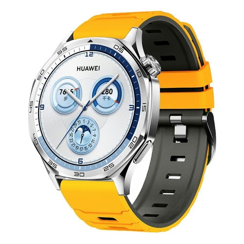Силиконова каишка 22mm за Huawei Watch GT 6/6 Pro/5/5 Pro  46mm, жълт-черен