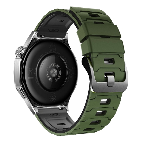 Силиконова каишка 22mm за Huawei Watch GT 6/6 Pro/5/5 Pro  46mm, тъмно зелен-черен
