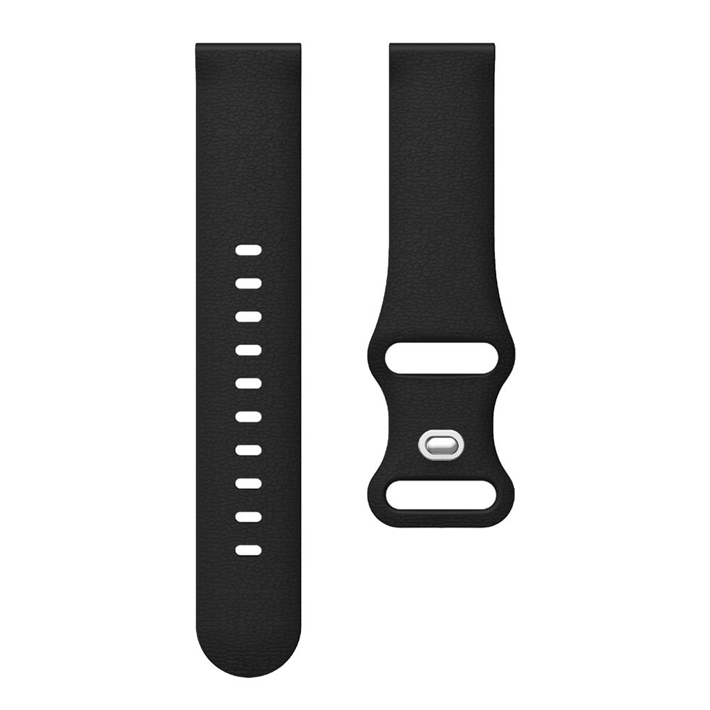 Силиконова каишка 22mm Litchi Texture за Huawei Watch GT 6/6 Pro/5/5 Pro  46mm, черен 