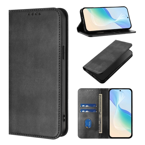 Калъф тефтер Leather Retro Texture за Honor 600 Lite 5G, черен