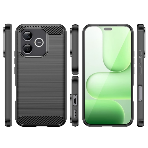 Силиконов калъф Carbon Fibre Brushed за Honor 600 Lite 5G, черен