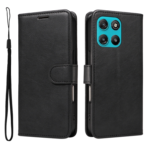 Калъф тефтер Leather Wallet Stand за Motorola Moto G57 Power 5G/ G67 Power 5G, черен