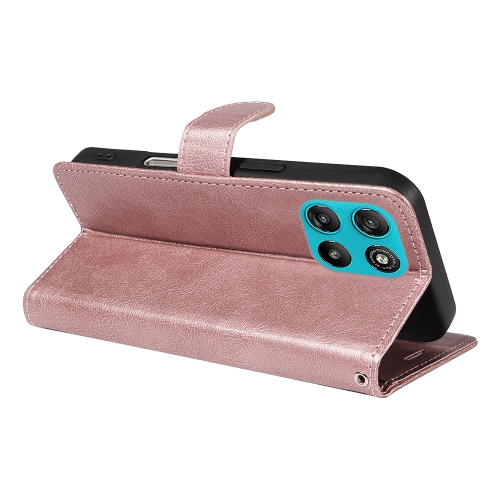 Калъф тефтер Leather Wallet Stand за Motorola Moto G57 Power 5G/ G67 Power 5G, розов