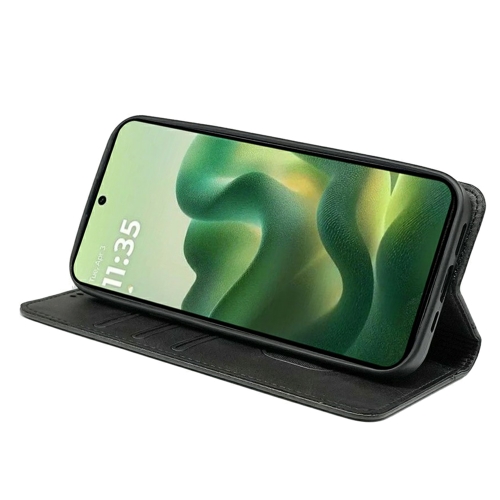 Калъф тефтер Calf Texture Leather за Motorola Edge 70 Fusion+ 5G/Edge 70 Fusion 5G, черен