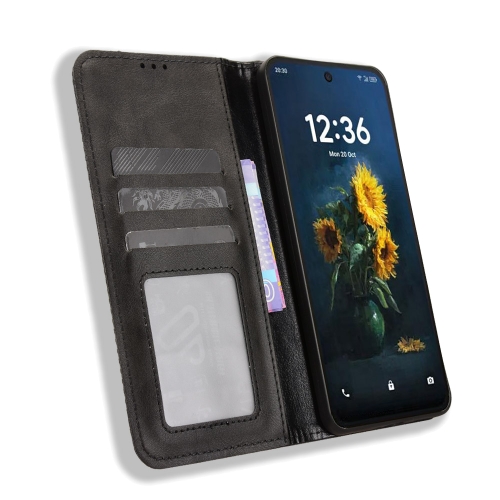 Калъф тефтер Retro Texture за TCL NxtPaper 70 Pro 5G, черен