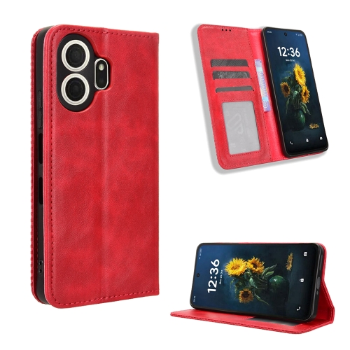 Калъф тефтер Retro Texture за TCL NxtPaper 70 Pro 5G, червен