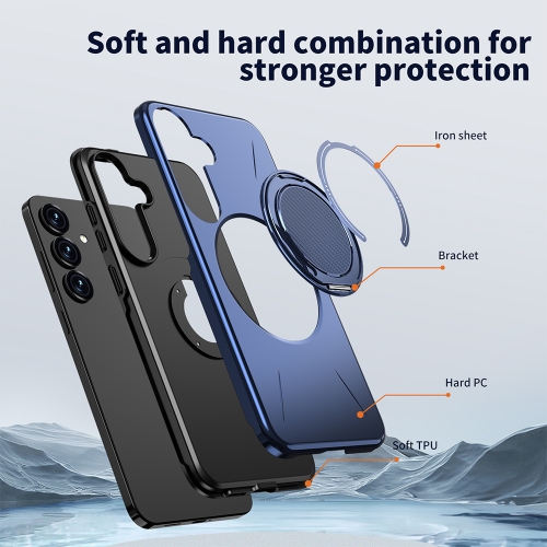 Удароустойчив калъф Kickstand Magnetic за Samsung Galaxy S25 FE, син